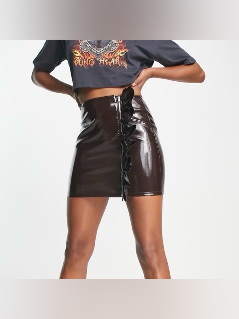 NWT ASOS DESIGN Bonded Faux Leather Mini Skirt Size 6